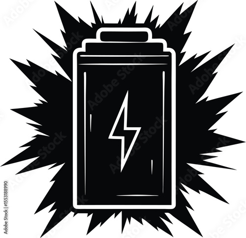 Silhouette of Battery Icon