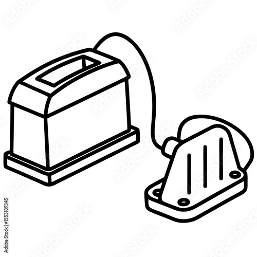Charging Device Vector Outline Art