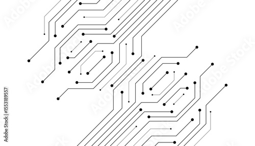 Abstract futuristic circuit board Illustration, Circuit board with various technology elements. Circuit board pattern for technology background.