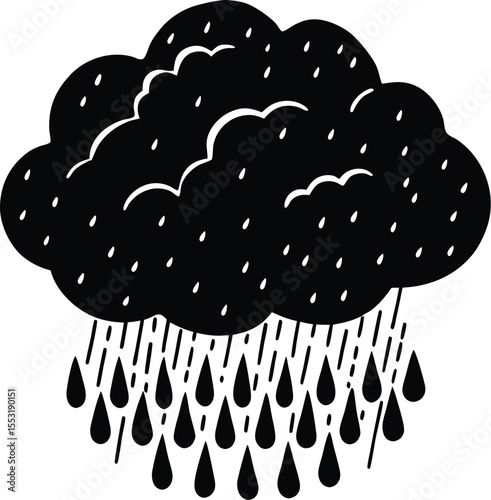 Silhouette of Cloud with Rain