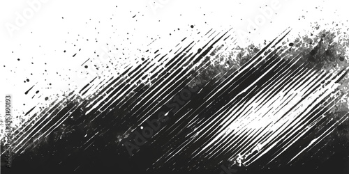 Black and white ink splashes create a grunge texture pattern, ideal for a striking wallpaper design or abstract art illustration