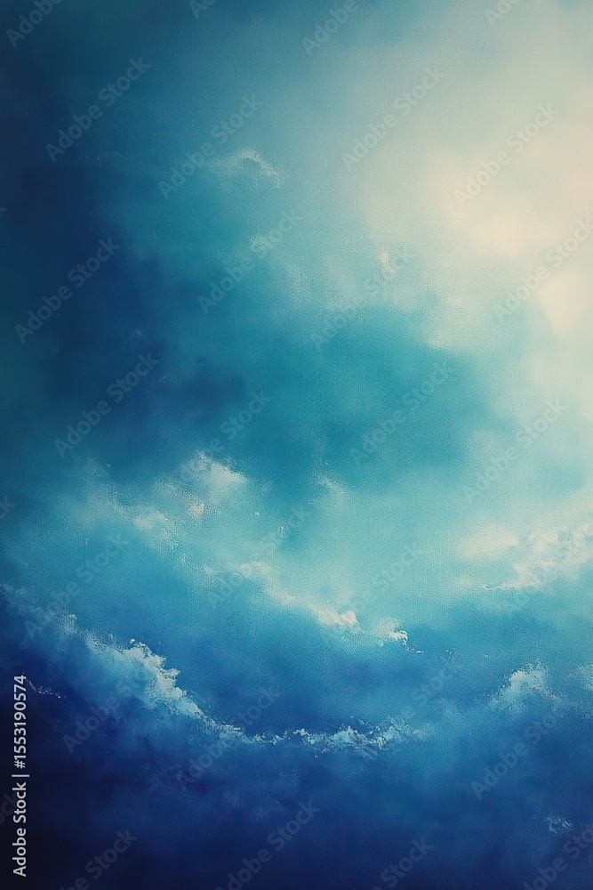 Fototapeta premium Softly illuminated cloudy sky with varying shades of blue and white blending in a serene and calm atmosphere