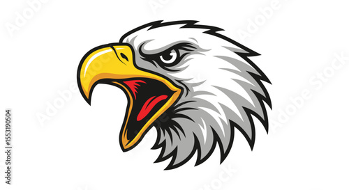 Vector Illustration of a Screaming Eagle Head with Sharp Features