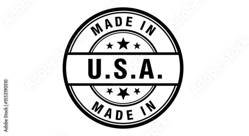 Black and White "Made in USA" Circular Seal Design