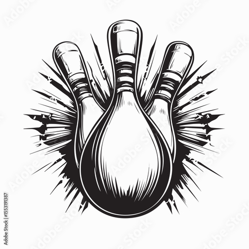 Professional bowling club logo design vector isolated on white background.