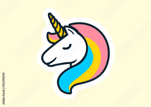 vector illustration of a funny cartoon unicorn pegasus