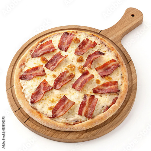 pizza on a wooden board