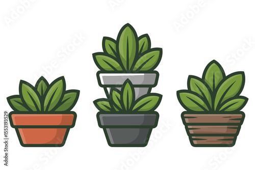 Potted aloe vera plants and cacti are natural green succulent houseplant decorations, perfect for any home garden