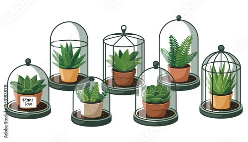 Vector set illustration of drink glass and metal containers for recycling energy concept