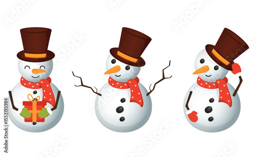 snowman vector isolated on white background