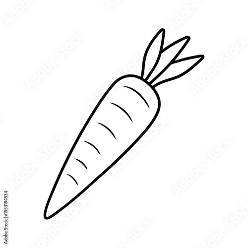 Line Art of a Carrot Icon Design Vector Illustration