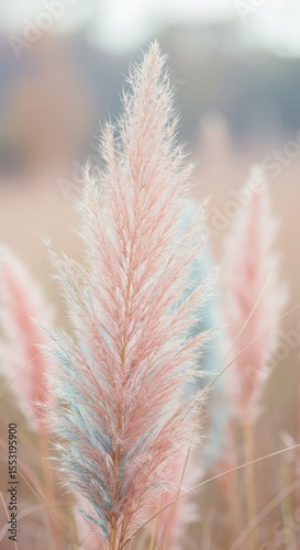 Pale, pastel colored dried flower with a fluffy texture. Floral background for an abstract nature pattern. Autumn nature and natural art. Elegant dried soft color meadow grass for banner, poster 
