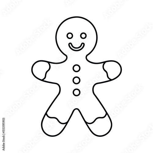 Line Art of a Gingerbread Man Icon Design Vector Illustration