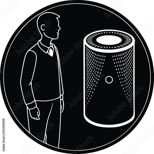 Silhouette of Smart Speaker