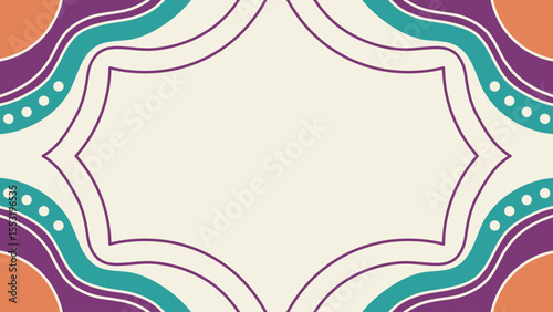 Colorful abstract geometric frame with retro style elements for background or design usage