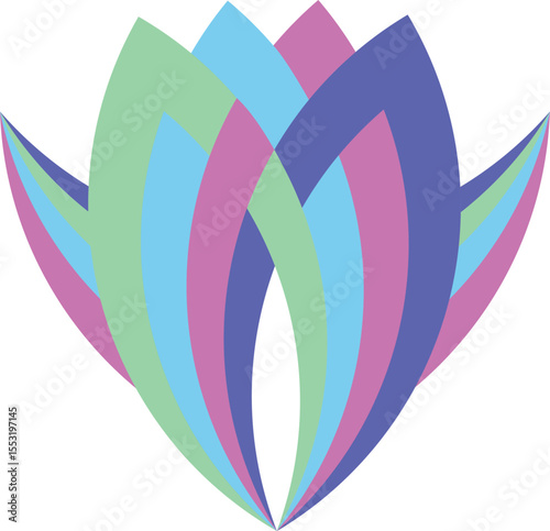Vibrant abstract flower petals blooming with a spectrum of colors