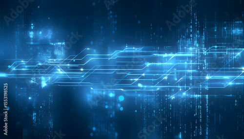 abstract blue background with binary code