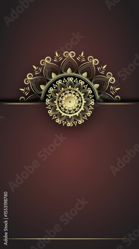 Luxury Brown And Gold Mandala Background. Luxury Ornamental Mandala Background.. Best For Wedding Invitation And Festivals