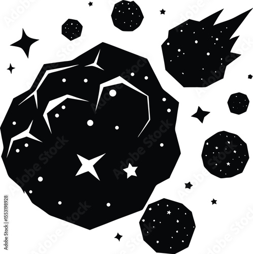 Silhouette of Asteroid Cluster