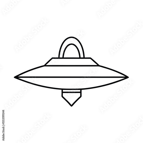 Line Art of a Spaceship Icon Design Vector Illustration