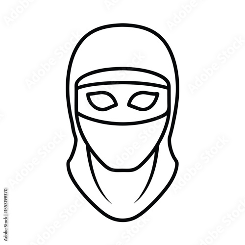 Line Art of a Ski Mask Icon Design Vector Illustration