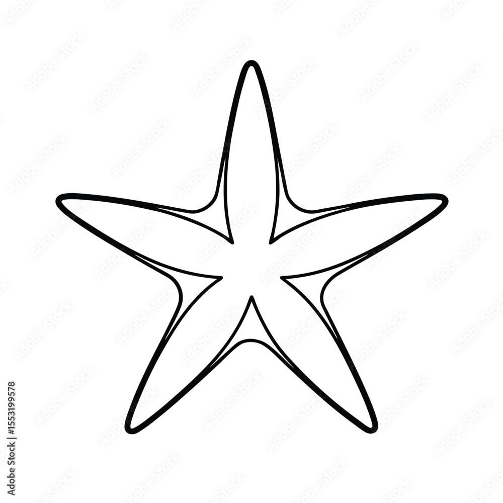 Obraz premium Line Art of a Starfish Icon Design Vector Illustration