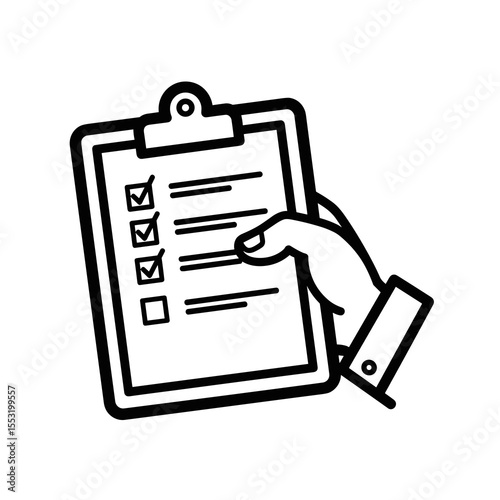Checklist clipboard handheld graphic design