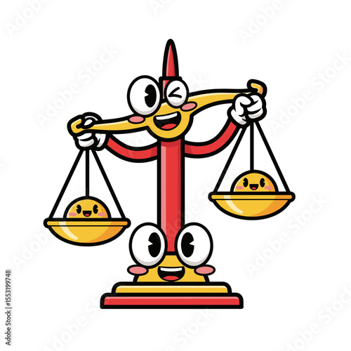 Funny cartoon balance scale