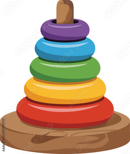 Stacking Rings Toy vector isolated transparent