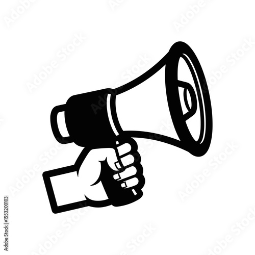 Hand holding megaphone illustration