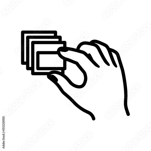 Hand holding multiple image files