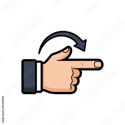 Hand pointing and circling
