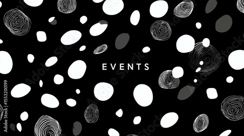 Bold events design with abstract dotted pattern
