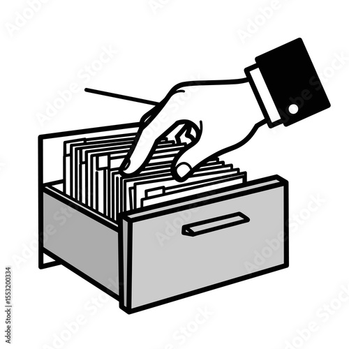 Hand retrieving files from drawer