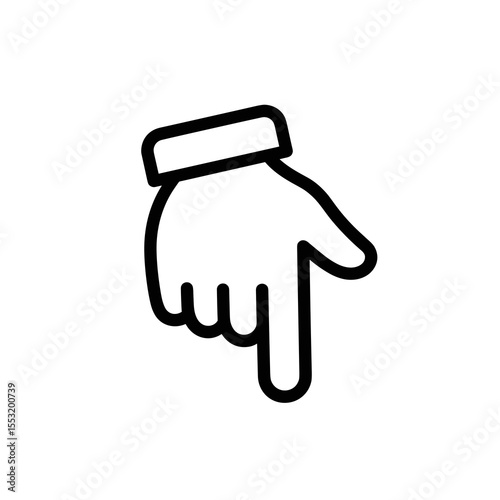 Hand pointing downward