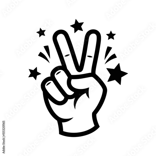 Victory hand graphic