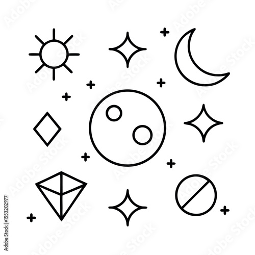Astrology Signs Outline Symbol Collection