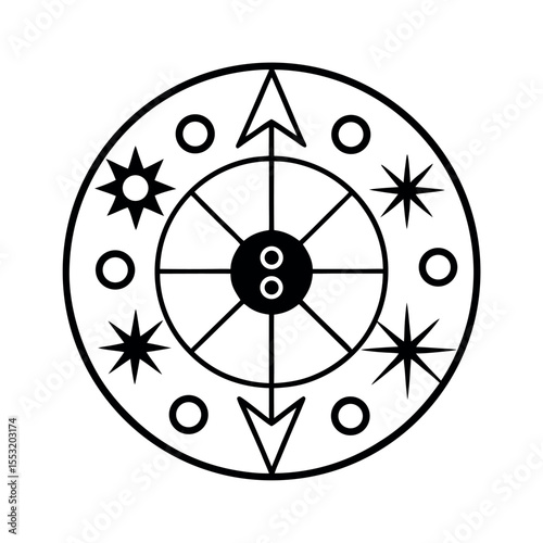 Celestial Horoscope Icons Outline Vector