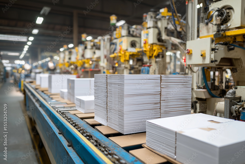 Naklejka premium industrial warehouse Folding box packing machine