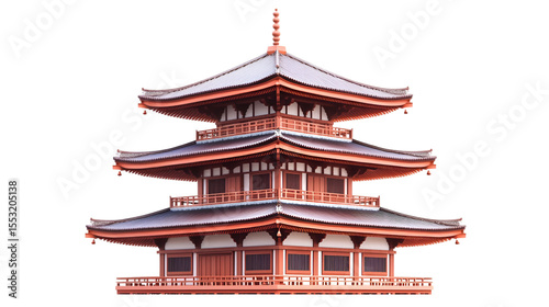 Explore the beauty of a traditional Japanese pagoda with a transparent background, showcasing architectural elegance.