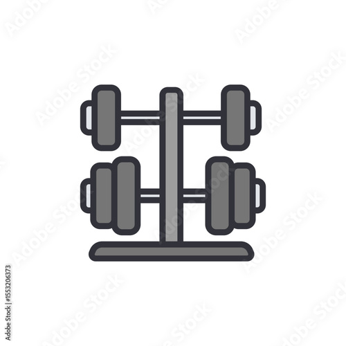 Isolated Dumbbell Rack Icon Design For Strength And Fitness Concept