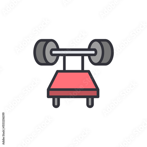 Simple Vector Illustration Of A Barbell On A Squat Rack Equipment
