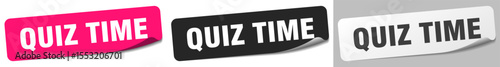 quiz time sticker. quiz time sticker set on white background