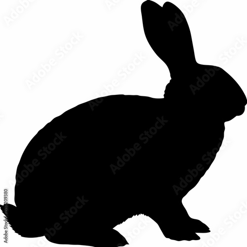 black silhouette of a rabbit
