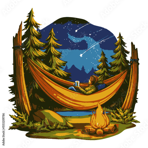 Relaxing in a Hammock Under the Stars in a Scenic Outdoor Adventure