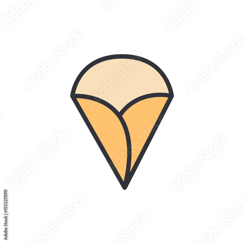 Isolated Cream Dessert Cone Icon On Transparent Backdrop Design