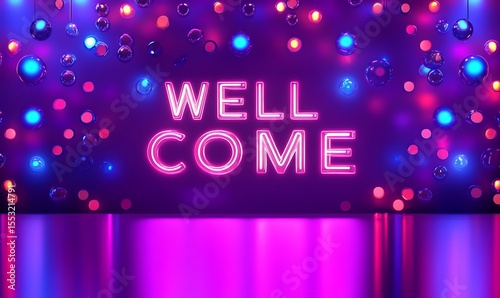 Party background center point the word 