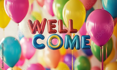 Party background center point the word 