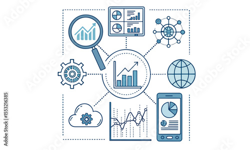 Data analytics icon set