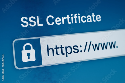 SSL Secure Connection Close-Up – Browser Lock Icon, HTTPS Encryption, and Web Security Interface

